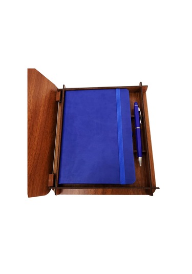 Ahşap Kutulu Defter Ve Kalem Seti