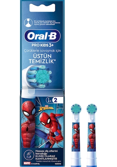Oral-B Spiderman Şarjlı Diş Fırçası Yedek Başlığı Beyaz 2'li