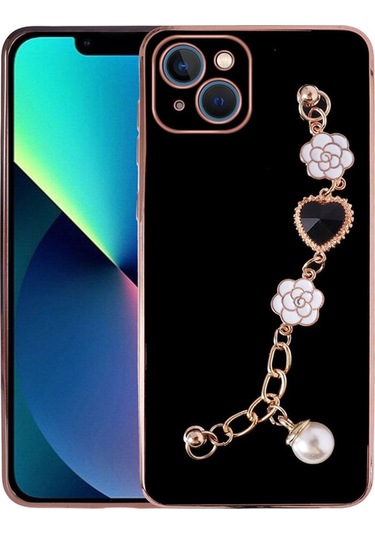 İphone Uyumlu 14 Uyumlu El Tutamaçlı Kamera Korumalı Csk Zore Taka Silikon Kılıf-siyah