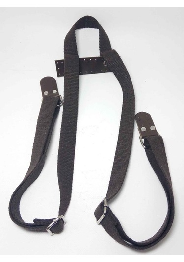 Çanta Aksesuar Pamuklu Kolon Koyu Kahve Sırt Çantası Sapı.