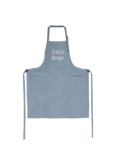 Mutfak Önlüğü Kişiye Ve İsme Özel Nakışlı Mutfak Önlüğü Sade Farklı Renkler Mavi