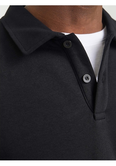 Jack & Jones Bradley Erkek Siyah Polo Sweatshirt 12278586-b Siyah