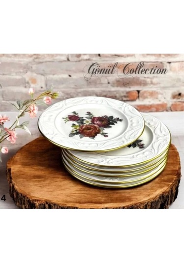 Gönül Gnl4554 Amelie Seramik Pasta Tabağı 6 Lı Çok Renkli