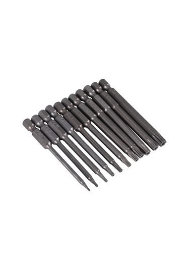 Leasetake 11 Adet 75mm Manyetik S2 Çelik Tornavida Uçları Altıgen Torx Başlı T6/t7/t8/t9/t10/t15/t20/t25/t27/t30/t40