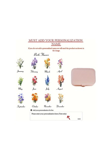 Willowhaven Kişiselleştirilmiş Doğum Çiçeği Mücevher Kutusu, Büyük Kapasiteli Pembe Eylül Yüzük Kutusu, Gelin Hediyesi