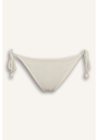 Defacto Regular Fıt Nakışlı Brode Bikini Alt B6895ax26smer103 Ekru-er103