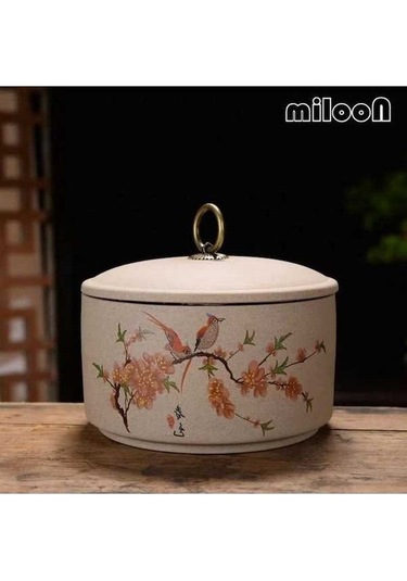 Pazly Seramik Çay Caddy Büyük Mutfak Gıda Mühürlü Depolama Tankı Taşınabilir Seyahat Ambalaj Kutusu Teneke Baharat Kavanoz B 13.5x10cm Diğer