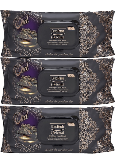 Deep Fresh Oriental Islak Mendil Oud 3'Lü Paket 360 Yaprak