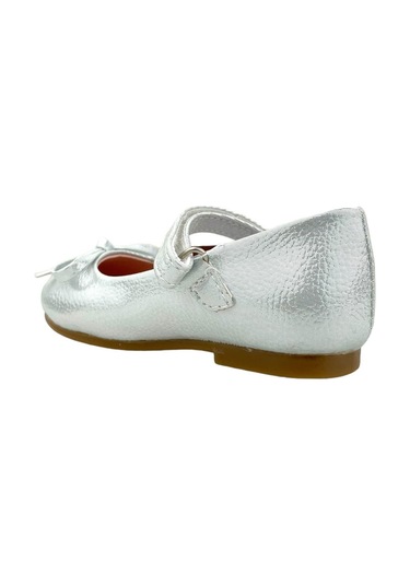 334 Minik Fiyonklu Klasik Rugan Çocuk Ayakkabısı Gümüş