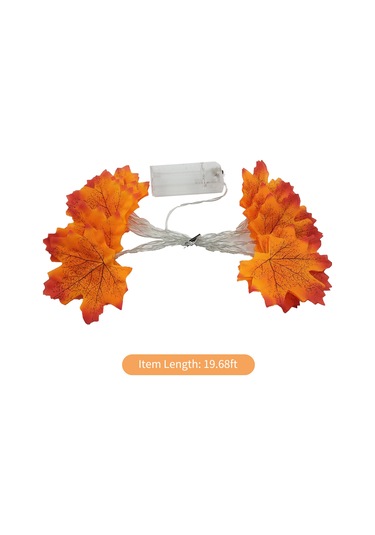 Kangvka 6m 40 Led Akçaağaç Yapraklı Led Işık Zinciri, Ip65 Su Geçirmez, 3xaa Pil İle Çalışır Pil Dahil Değil , Ev Ve Bahçe Dekorasyonu İçin Diğer
