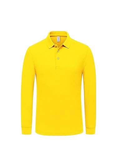 Tezzgelsin Erkek Çocuk Uzun Kol Polo Yaka Okul T-shirt Sarı