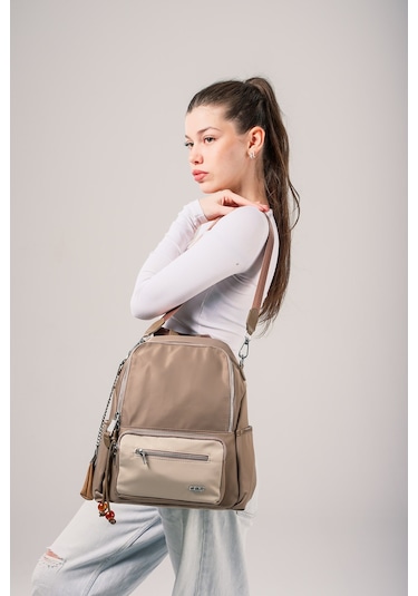 Ççs Kadın Sırt Çantası Ccs18026 Bej-vizon Bej-vizon Bej - Vizon