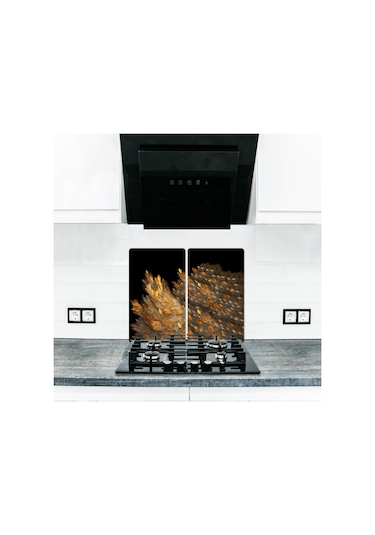 2' Li 40X52 CM Flu Desenli Cam Kesim Tablası ve Ocak Koruma