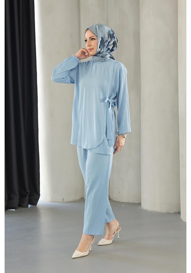 Bağlama Detaylı Takım Bebe Mavisi Bebemavisi Mavi