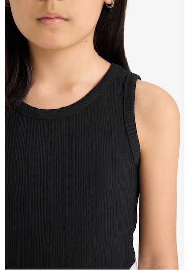 Defacto Kız Çocuk Bisiklet Yaka Basic Düz Atlet Z7815a625hsbk81 Siyah