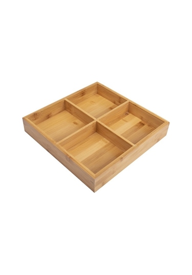 Sones Sıcak Tencere Bambu Tabak Bölmeli Tepsi Sebze Ahşap Tepsi Seti Orta Dört Izgara Bambu Tabak