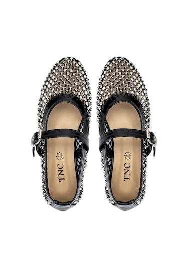 Tamer Tanca Kadın Deri & Tekstil Siyah Rugan Babet Ayakkabı 1036 7604 Bn Ayk Y25 Sıyah Rgn Siyah Rugan