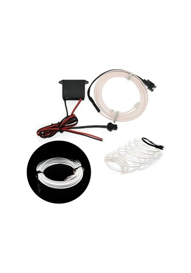 Fitilli İp Neon Led Torpido Şeridi 2 Metre Beyaz Beyaz