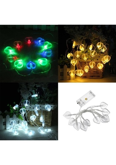 Pazly Suntek Renkli Mevsimlik Led Kalp Işıkları, Dize Dekoratif 10 Fy