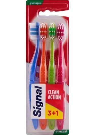 Signal Clean Action Diş Fırçası Yumuşak 4'lü x 2 Adet