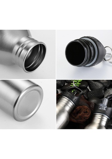 Suntek Paslanmaz Çelik Spor Su Şişesi Bisiklet Yürüyüş Gümüş Gümüş