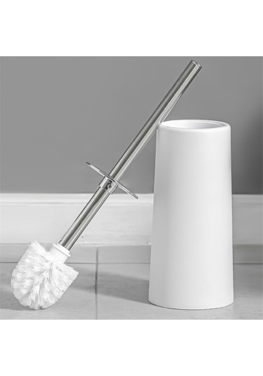 Tuvalet Fırçası Ve Tutucu, 2'li Uzun Saplı Tuvalet Fırçası, Beyaz Beyaz