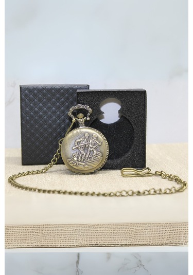 Büro Ev Ofis Hediyesi İçin Kutulu Antik Asker Figür Köstekli Saat