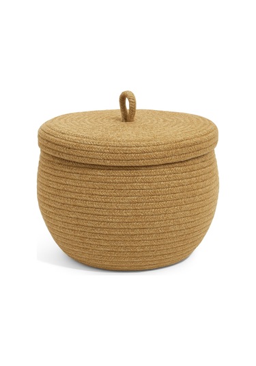 Mutfak, Banyo Ve Ev İçin Halat Hasır Sepet 17x21 Cm Kapaklı Saklama Sepeti Honeypot Hasır