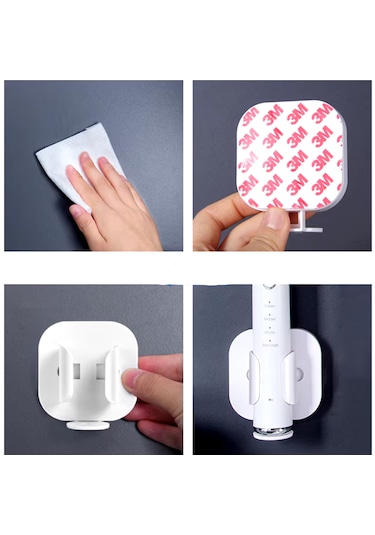 Yapışkanlı Duvara Monte Şarjlı Diş Fırçası Tutucu Stand-al4801 Beyaz
