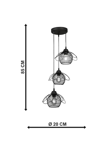 Begüsa Ares 3 Lü Avize Syah Siyah