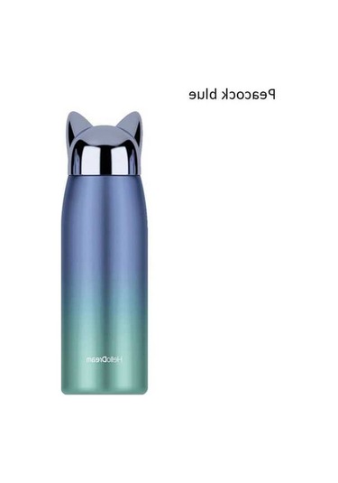 Novahub 300ml Paslanmaz Kedi Kulaklı Seyahat Kupası - Kahve, Çay, Süt - Altın Renk Altın