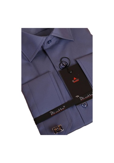 İndigo Dar Kesim Micro Kumaş Kol Düğmeli Slim Fit Erkek Gömlek - 201-5 001
