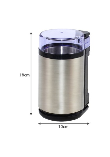 Bloomnest Ev Tipi Mini Paslanmaz Çelik Elektrikli Ot Öğütücü 180w Yüksek Güç 10s Hızlı Ultra İnce Kahve Değirmeni Gümüş