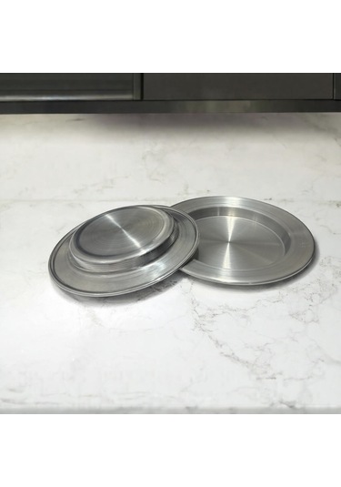 2'li Alüminyum Künefe Tabağı 17,20 Cm Gümüş