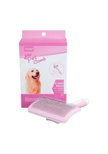 Polo İnce Telli Kedi ve Köpek Fırçası Pembe Small