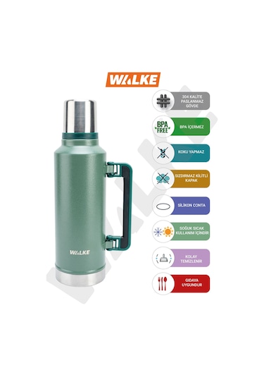 Walke Luxury Vakumlu Çelik Termos 2 Litre
