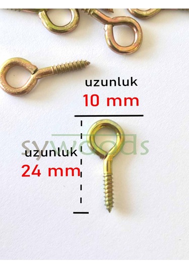 Kapalı Piton Vida 16x30 10 Adet Halkalı Vida 24 Mm Vida