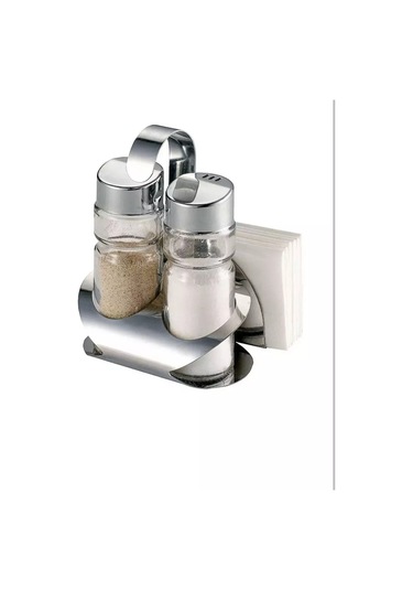 Jmlux Tuz Ve Karabiber İçin Metal Peçetelikler İle Set 187749279 Beyaz