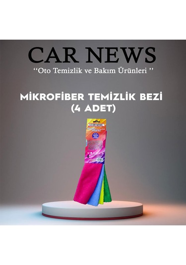 Car News Mikrofiber Temizlik Bezi 4 Lü Çok Renkli