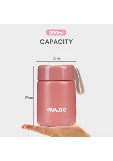 Gajeena 300ml Çocukluk Çağı Termos Kavanozu, 304 Çelik, Isı Tutucu, Gül Kurusu Rengi GÜMÜŞ