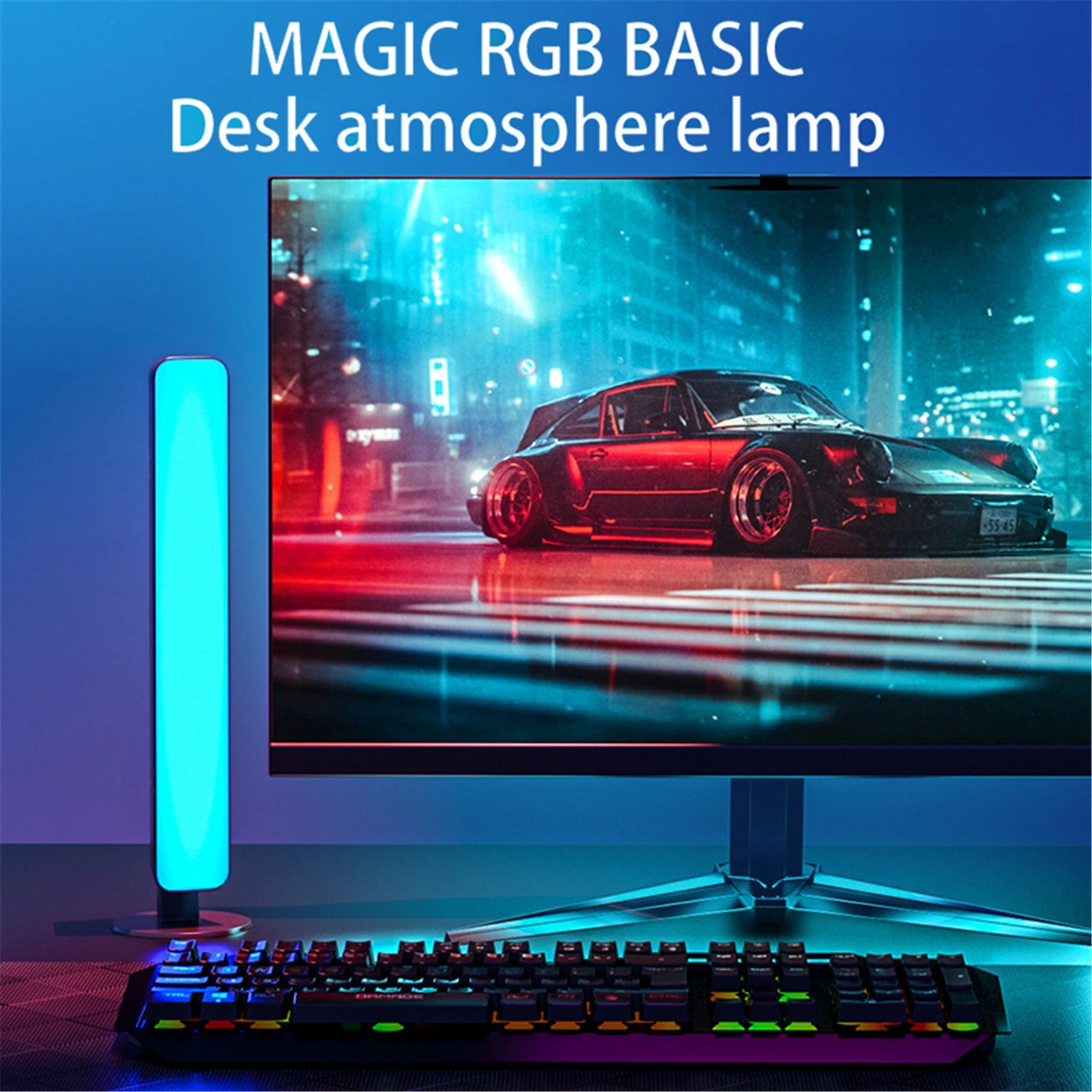 Konesam Rgb Renkli Müzik Senkronize Atmosfer Lambası - 24 Tuşlu Uzaktan Kumanda, 16 Renk Ve Çoklu Mod, Taşınabilir Bilgisayar Masaüstü Aydınlatması