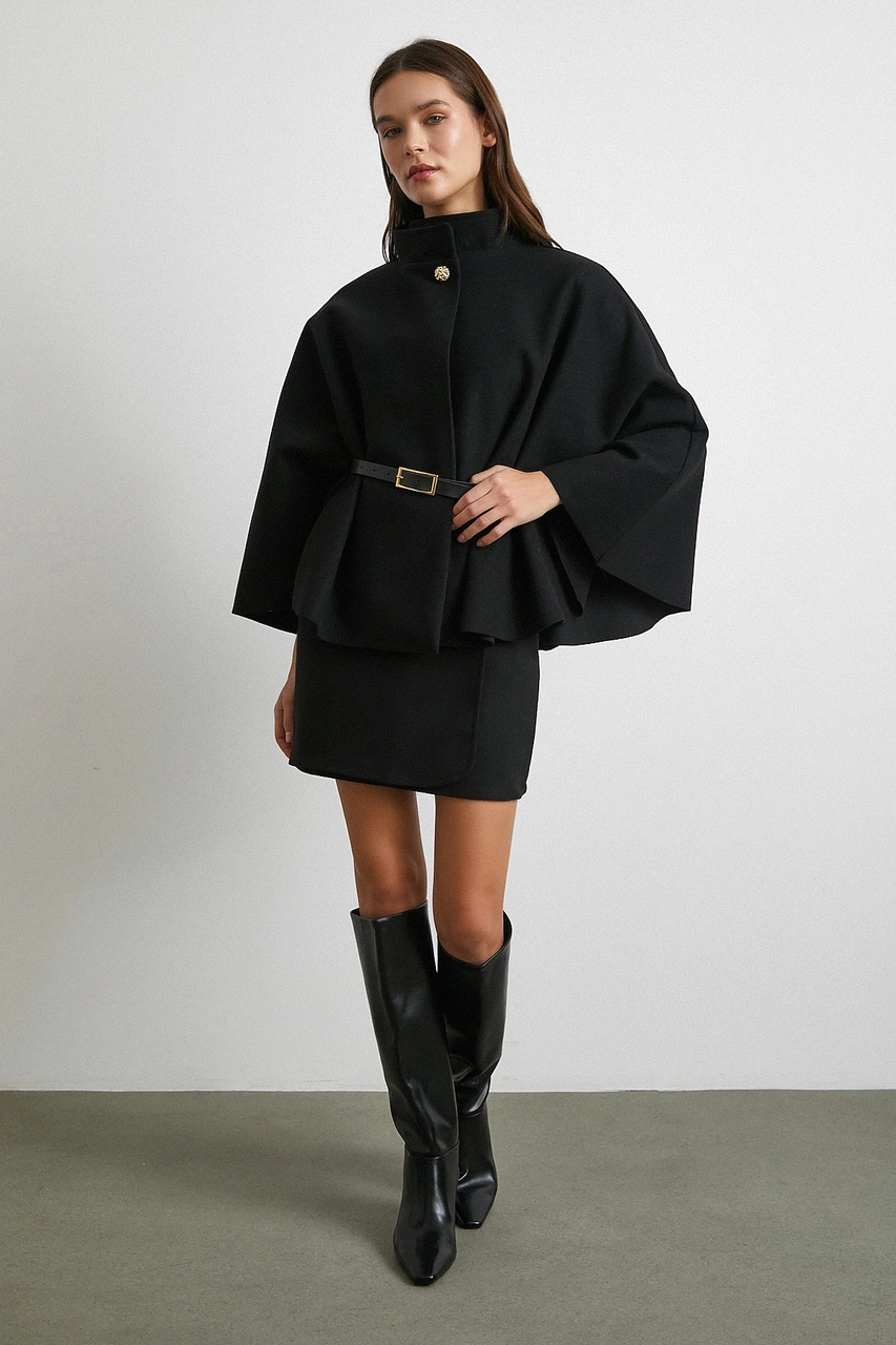 Kemer Kaşe Panço Siyah Siyah