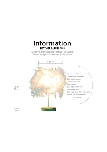 Cbtx Ta-019 Tüy Abajur Masa Lambası Başucu Led Işık Yatak Odası Masası Gece Lambası Ev Dekorasyonu Uyku, Okuma İçin - Pembe