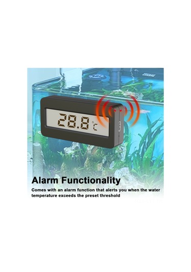 Youtek Akvaryum Sıcaklık Ölçerü, Yüksek Hassasiyetli Sensörlü, Lcd Ekranlı, Alarmlı, T2-b Sinemli Versiyon, 320mah Lithium Pil