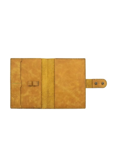 A5 Defter Ve Ajanda Kılıfı - %100 Rainbow Deri - Ko10001 - Hardal Sarısı Hardal Sarısı