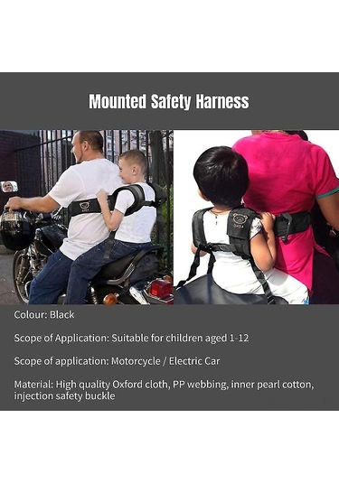 Padalink Çocuk Motosiklet Emniyet Kemeri - Ayarlanabilir Yükseklikli, 1-12 Yaş İçin Güvenlik Kolonlu
