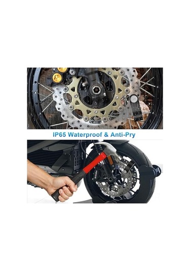 Pazly 110db Alarmı, Su Geçirmez Bisiklet & Motosiklet Disk Kiliti, 4ft Kablosuz, Taşınabilir Çantada Güvenlik Kilit Seti