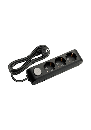 Viko Multi-let 3'lü Grup Priz Anahtarlı Topraklı Çocuk Korumalı 3 Metre Siyah - 90137303