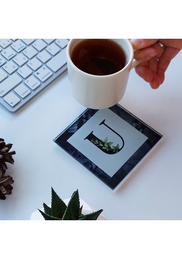 Decorita Cam Bardak Altlığı U Harfli Tasarım 4'lü Takım 10 x 10 CM Çok Renkli