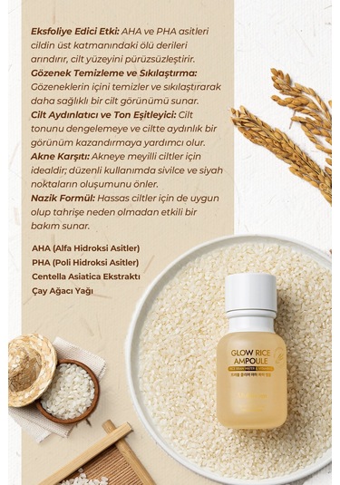 Muldream Glow Rice Ampoule Pirinç Kepeği Suyu Onarıcı Ampul 55 ML